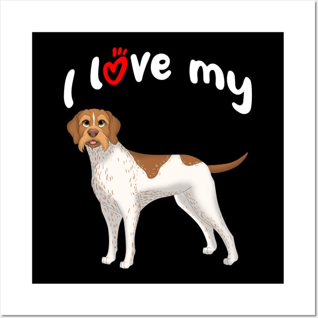 I Love My German Wirehaired Pointer Dog Wall Art by millersye